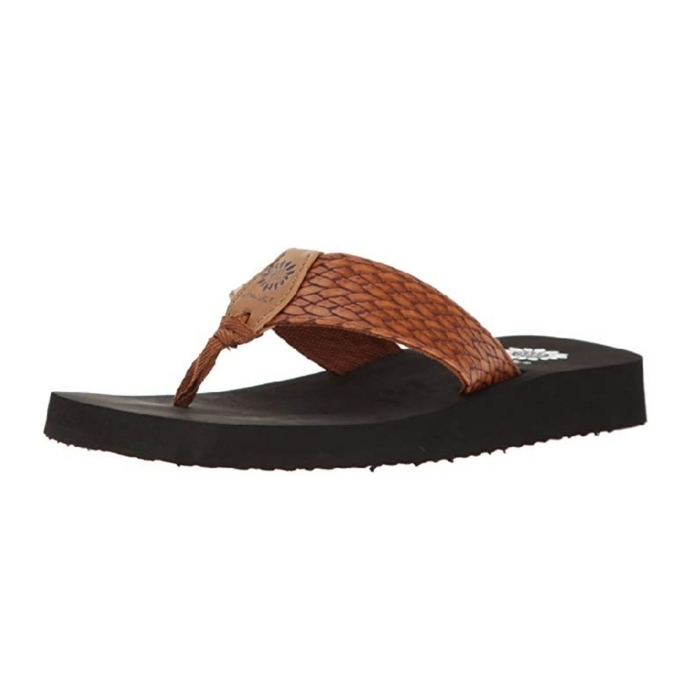 YELLOW BOX FLAX TAN FILP FLOP MEDIUM WIDTH NEW IN BOX